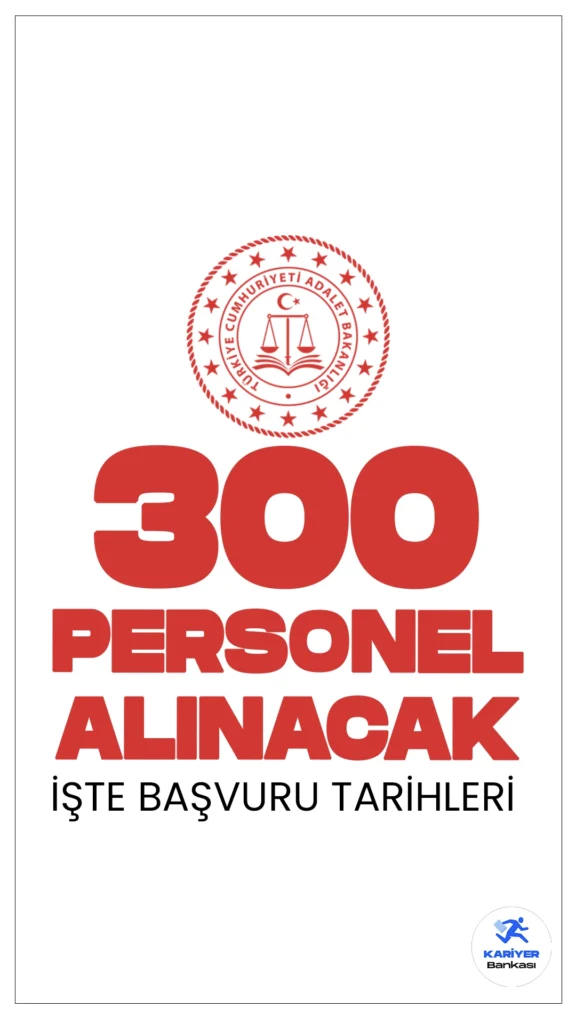 Adalet Bakanlığı, 300 personel alımı yapacak. Adalet Bakanlığı, 300 İcra Müdür ve İcra Müdür Yardımcısı pozisyonu için açıktan alım yapılacağını duyurdu.