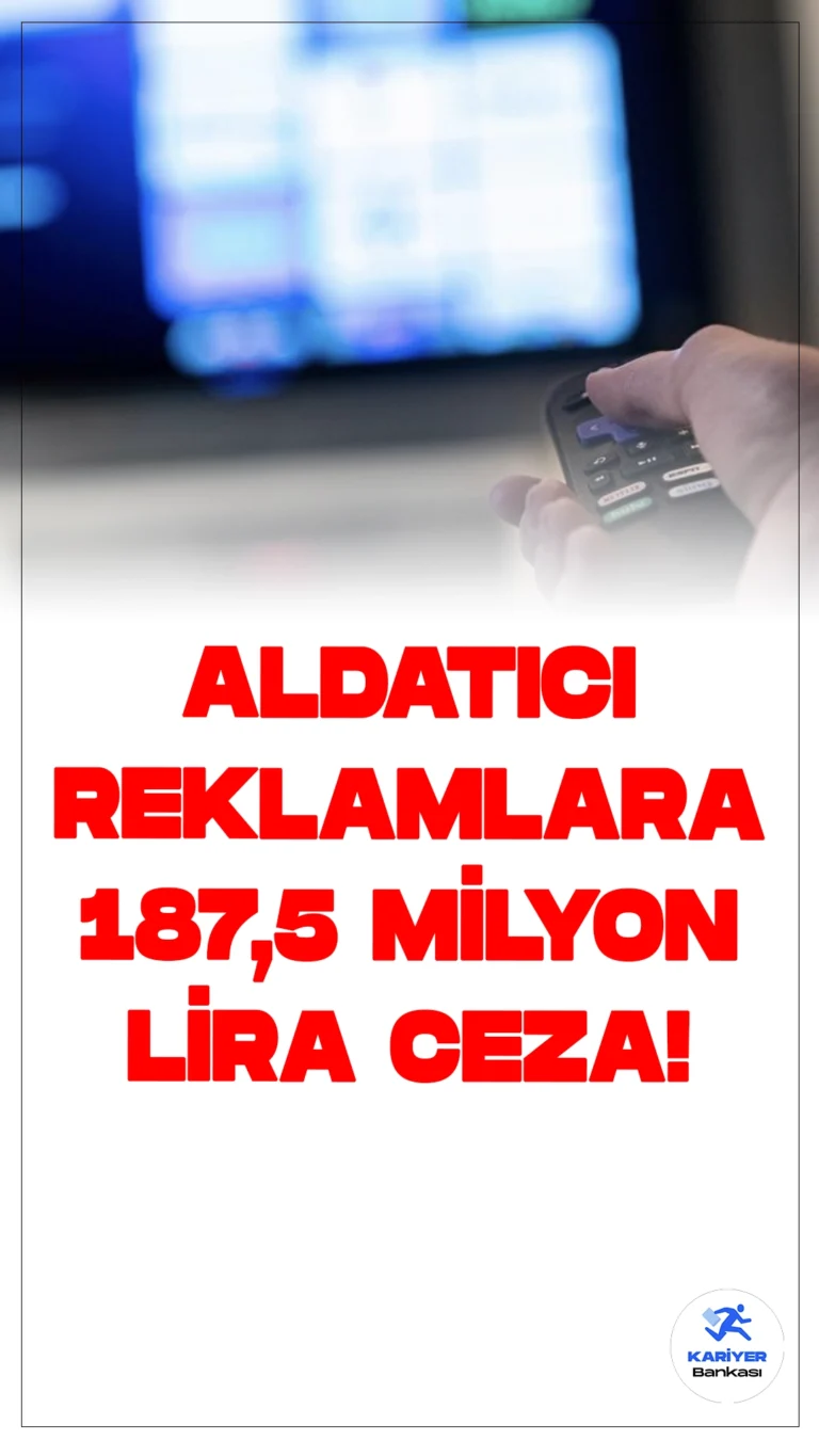 Aldatıcı Reklamlara 187,5 Milyon Lira Ceza Kesildi.Reklam Kurulu, 2023'ün ilk 9 ayında incelediği 1340 dosyanın 1173'ünde aldatıcı reklam ve haksız ticari uygulama tespit etti. Bu dosyalar için firmalara toplam 187 milyon 456 bin 473 lira para cezası uygulandı.