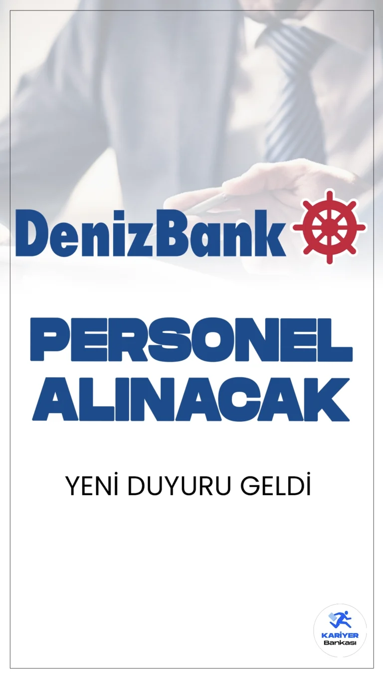 Denizbank Personel Alımı Duyuruları Yayımlandı.Denizbank, 2024 yılında en az lise mezunu adaylar arasından personel alımı yapacağını duyurdu. Bankacılık sektöründe kariyer hedefleyenler için işte detaylar!
