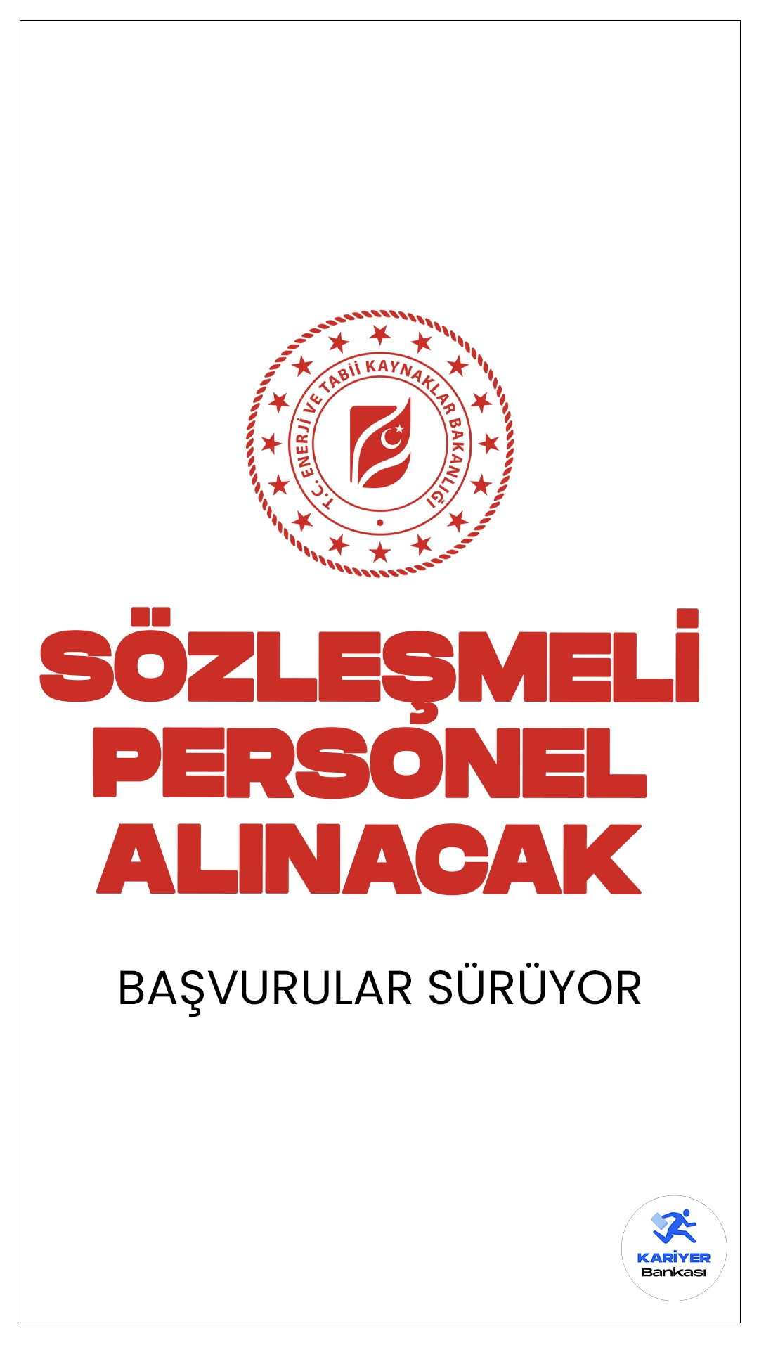 Enerji Bakanlığı Sözleşmeli Personel Alımı Sürüyor.T.C. Enerji ve Tabii Kaynaklar Bakanlığı, Bilgi İşlem Dairesi Başkanlığı bünyesinde tam zamanlı olarak çalışacak sözleşmeli personel alımı için başvuru işlemleri devam ediyor. Başvuru yapacak adaylar, 2022 veya 2023 KPSS P3 puanına ve geçerli bir İngilizce dil puanına sahip olmaları ve belirtilen şartları taşıması gerekmektedir. İşte şartlar ve başvuru bilgileri..