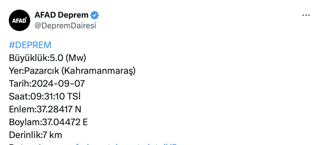 Kahramanmaraş deprem