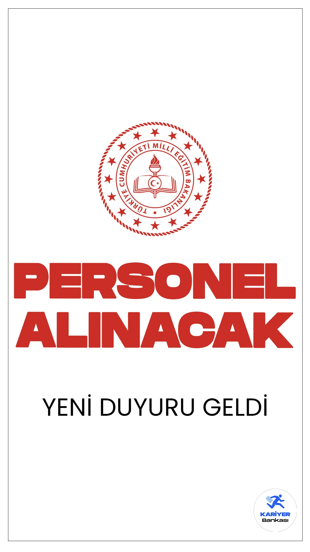 Milli Eğitim Bakanlığı (MEB) 6 Personel Alımı Duyurusu Yayımlandı.Milli Eğitim Bakanlığı, çeşitli pozisyonlarda olmak üzere sözleşmeli bilişim personeli alımı yapacak. Başvuru işlemleri 23 Eylül - 27 Eylül 2024 tarihleri arasında gerçekleştirilecek. Başvuru yapacak adayların genel şartların yanı sıra, özel şartları da sağlaması gerekmektedir.