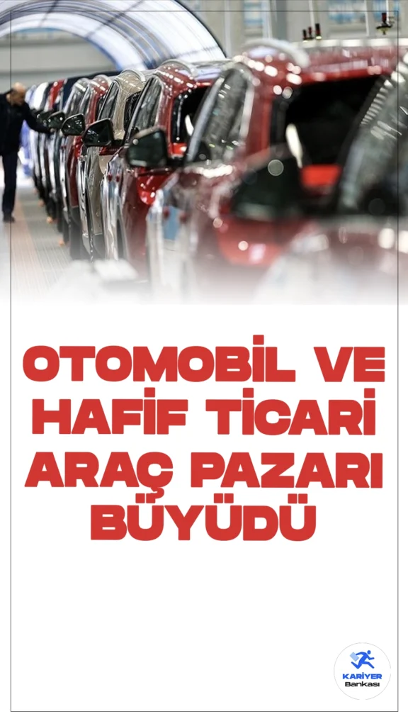 Otomobil ve Hafif Ticari Araç Pazarı Büyüdü.Türkiye'de otomobil ve hafif ticari araç pazarı, 2024 yılı ocak-ağustos döneminde önceki yıla göre yüzde 0,2 artışla 762 bin 152 adede ulaştı. Otomobil satışları yüzde 3 artışla 605 bin 639 adet olurken, hafif ticari araç satışları ise yüzde 9,5 düşerek 156 bin 513 adede geriledi. Ağustos ayında otomobil ve hafif ticari araç pazarı yüzde 0,8 artarak 90 bin 134 adet seviyesine çıktı.