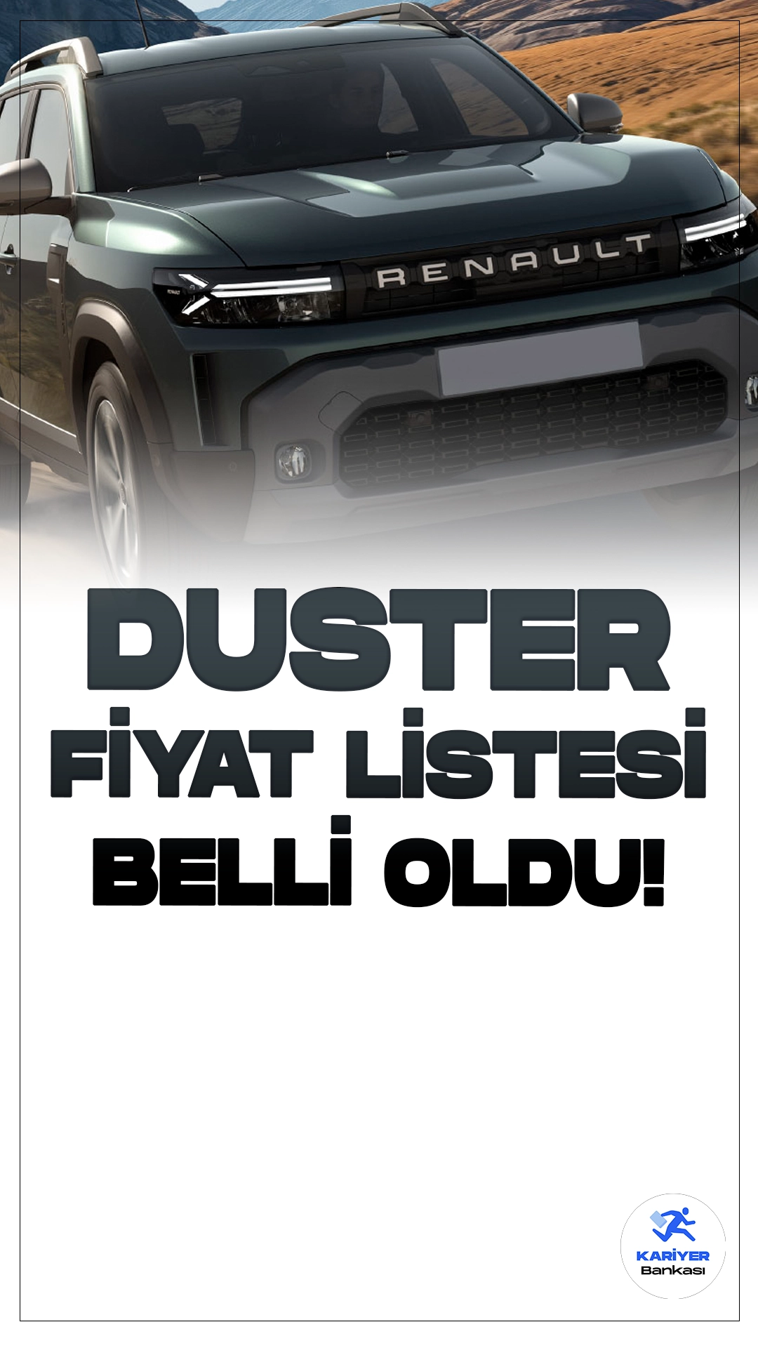 Renault Duster Eylül 2024 Fiyat Listesi.Renault’un popüler SUV modeli Duster, yenilenen yüzü ve üstün özellikleriyle Türkiye pazarında dikkat çekmeye devam ediyor. Dayanıklılığı, off-road performansı ve uygun fiyat avantajlarıyla kullanıcıların beğenisini kazanan Duster, yeni tasarımında sunduğu teknolojik yeniliklerle öne çıkıyor.