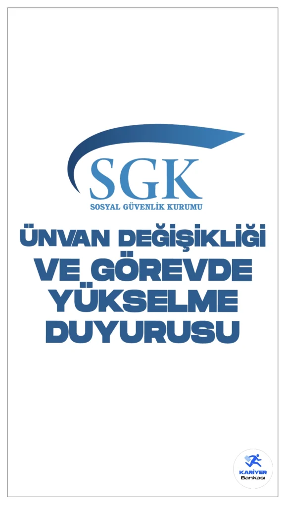 SGK Ünvan Değişikliği Sınav Duyurusu Yayımlandı. Sosyal Güvenlik Kurumu sayfasından yayımlanan duyuruda, merkez ve taşra teşkilatında ünvan değişikliğine tabi kadrolardaki personel ihtiyacının giderebilmesini teminen SGK personeli görevde yükselme ve ünvan değişikliği yönetmeliği hükümleri uyarınca aşağıdaki tabloda ünvan ve sayısı belirtilen kadrolar için ünvan değişikliği sınavı yapılacağı aktarıldı.