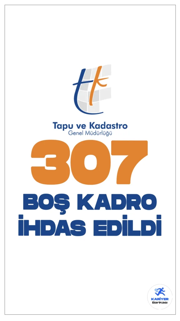 Tapu ve Kadastro' ya 307 Kadro İhdas Edildi.Cumhurbaşkanı Recep Tayyip Erdoğan’ın imzasıyla Tapu ve Kadastro Genel Müdürlüğüne 307 personel alımı kadro ihdası gerçekleştirildi.
