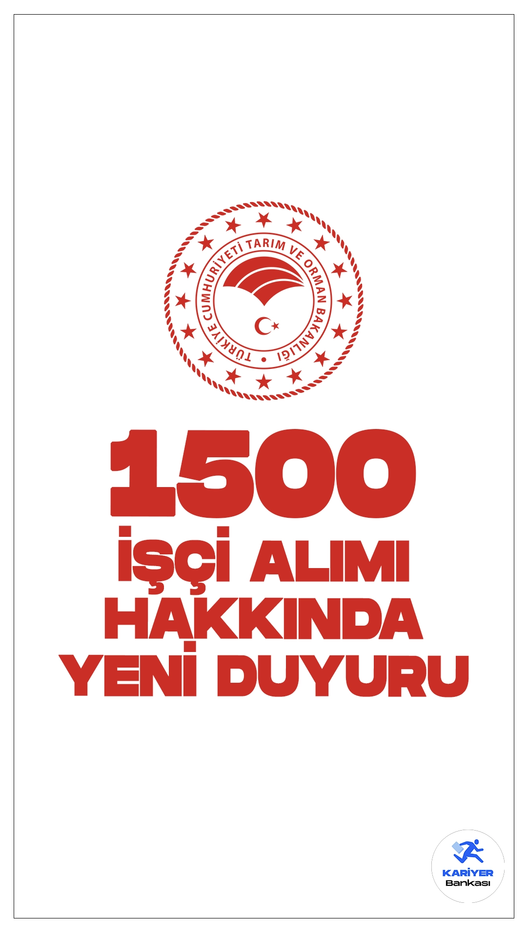 Tarım Bakanlığı 1500 İşçi Alımı Hakkında Yeni Duyuru Yayımlandı. Tarım ve Orman Bakanlığı sayfasından yayımlanan duyuruda, 13.02.2024 tarihinde gerçekleşen noter kurası neticesinde asil olarak atamaları yapılan hak sahiplerinden; evrak teslimi için yayınlanan ilan tarihleri arasında evraklarını teslim etmeyen, başvuru evraklarının incelenmesi neticesinde aranılan şartları taşımadığı tespit edilen, ataması yapılıp da görevine başlamayan veya bu hakkından feragat eden adaylar yerine sırasıyla yedek adayların 26.09.2024 – 10.10.2024 tarihleri arasında evrak teslim işleminin yapılacağı aktarıldı.