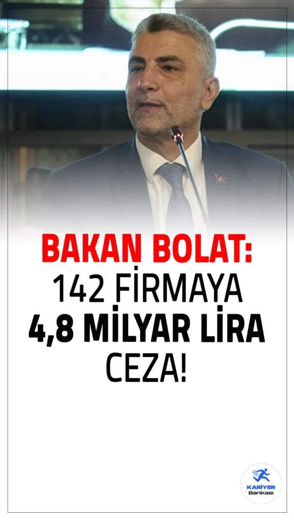 Ticaret Bakanı Ömer Bolat, 2023’ün ilk 8 ayında 142 firmaya 4,8 milyar lira ceza kesildiğini açıkladı. Detaylar haberimizde!