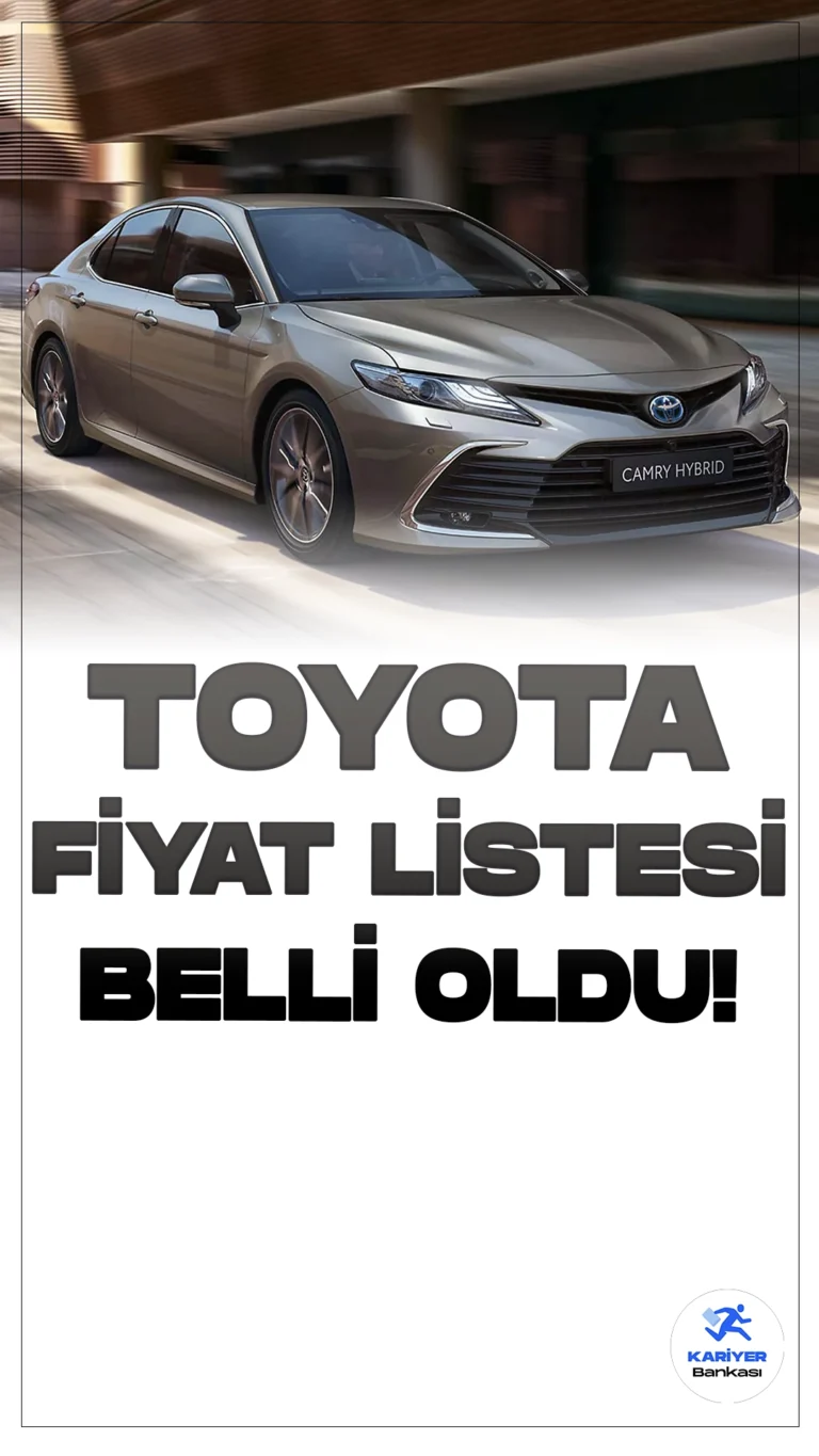 Toyota Eylül 2024 Fiyat Listesi Belli Oldu!2024 model yılına özel Toyota, yenilenen araçlarıyla kullanıcılarını karşılıyor. Corolla'dan Camry'ye, RAV4'ten Hilux'a kadar geniş bir yelpazede yer alan modeller, hem yakıt verimliliği hem de teknolojik donanımlarıyla öne çıkıyor. Eylül ayına özel sınırlı sayıda sunulan kampanyalı fiyatlar, Toyota severlerin ilgisini çekmeye devam ediyor.