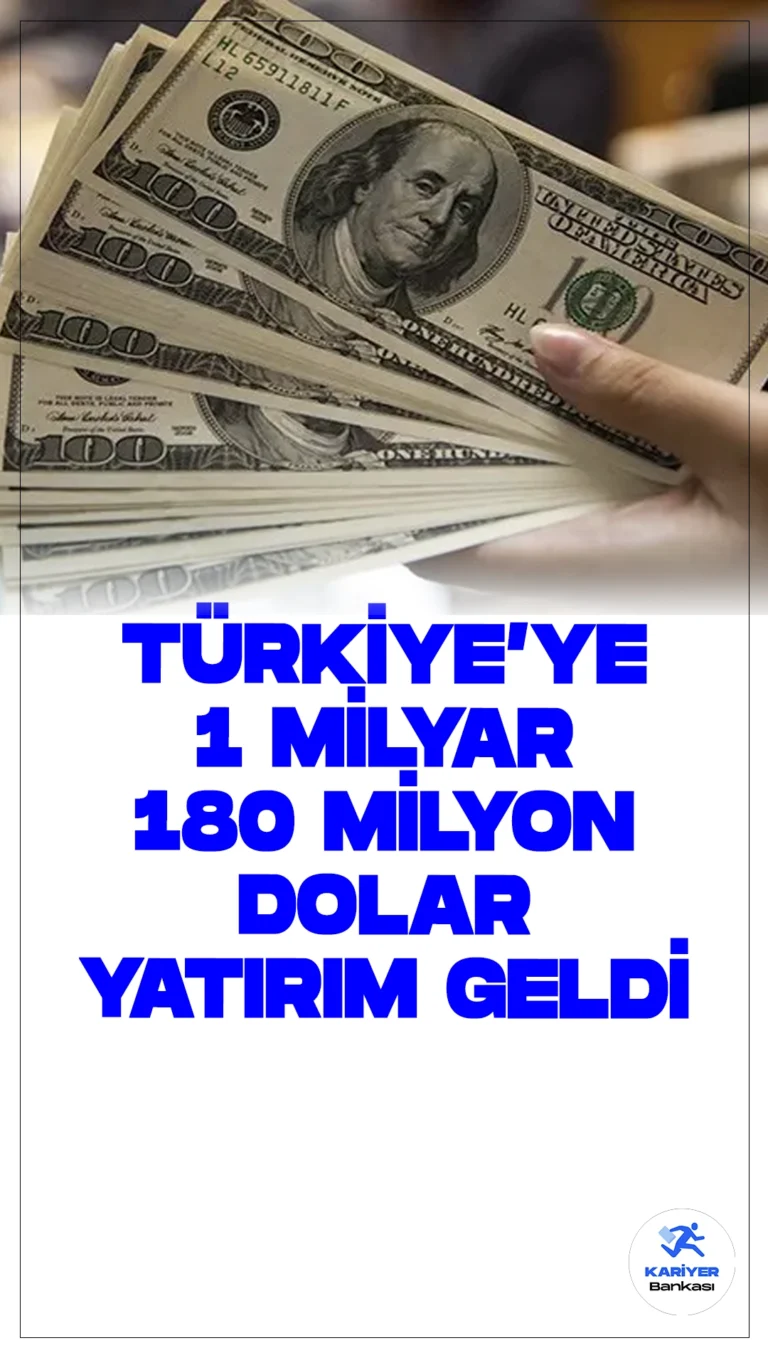 Türkiye’ye Temmuzda 1 Milyar 180 Milyon Dolarlık Doğrudan Yatırım Girişi.2024 yılı temmuz ayında, Türkiye'ye 1 milyar 180 milyon dolar uluslararası doğrudan yatırım girişi oldu. Bu yatırımın büyük kısmı kimya ve elektronik sektörlerinde gerçekleşti.