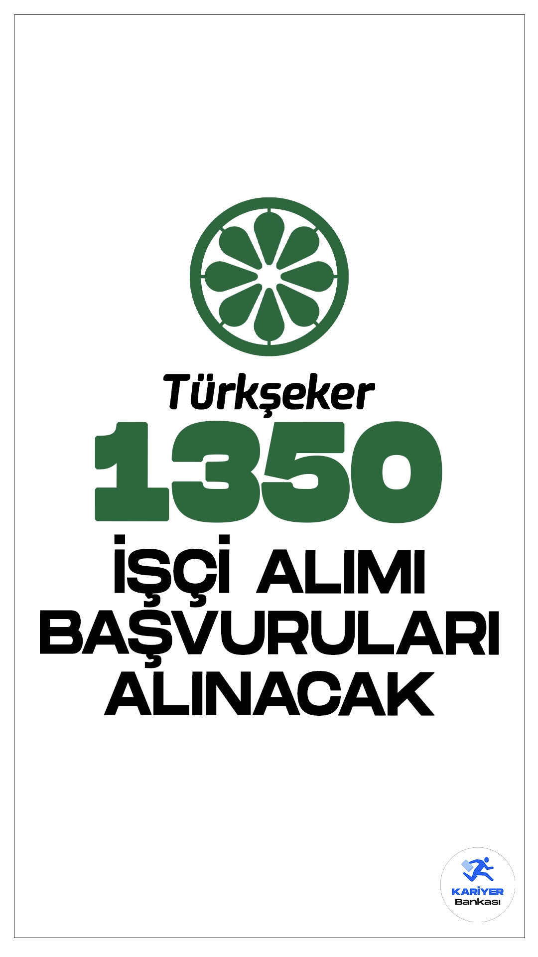 Türkşeker 1350 İşçi Alımı Başvuruları Alınacak.Türkşeker, 2024 yılı Eylül ayında, şeker fabrikalarında mevsimlik ve kampanya dönemlerinde çalıştırılmak üzere 1350 geçici işçi alımı başvuruları başladı. Başvurular İŞKUR üzerinden gerçekleştiriliyor. İşte şartlar ve kontenjan dağılımı....