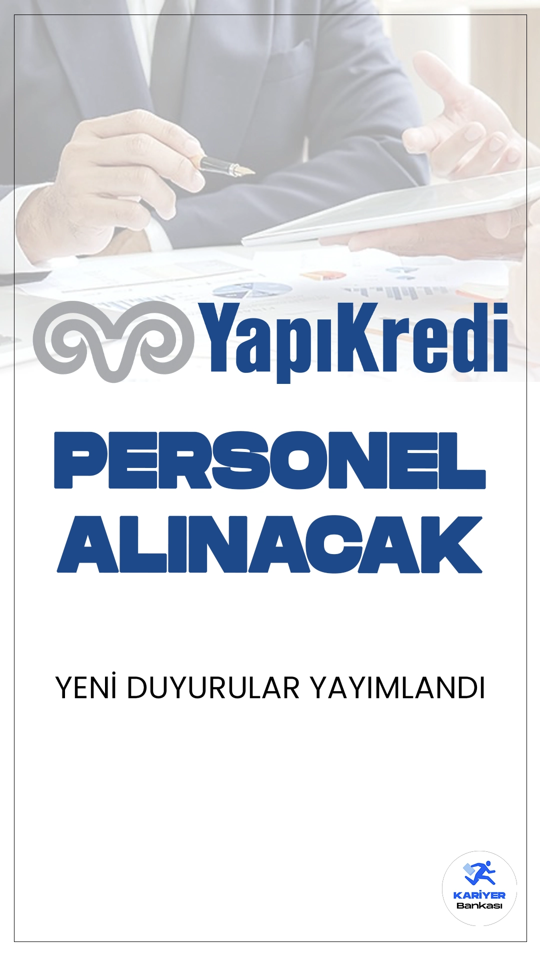 Yapı Kredi Personel Alımı Duyuruları Yayımlandı.Yapı Kredi, birçok şehirde çeşitli pozisyonlar için personel alımı yapıyor. Bankacılık sektöründe kariyer hedefleyenler için büyük bir fırsat sunan Yapı Kredi, farklı pozisyonlarda iş imkânları sunarak geniş bir yelpazede adaylara kapılarını açıyor. İşte detaylar ve başvuru şartları…