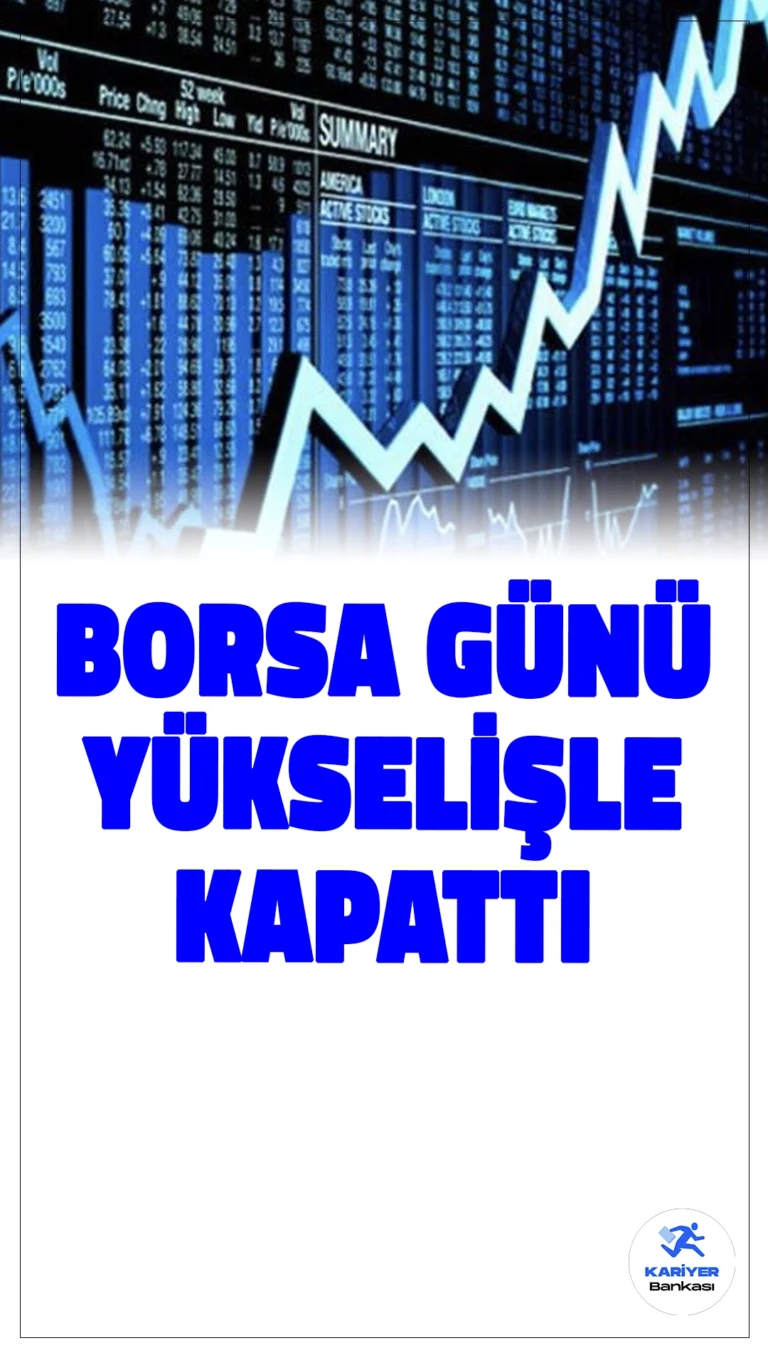 Borsa Günü Yükselişle Kapattı.Borsa İstanbul, günü yüzde 1,08'lik yükselişle kapattı. BIST 100 endeksi, 8.956,03 puana ulaşarak yatırımcıları sevindirdi.