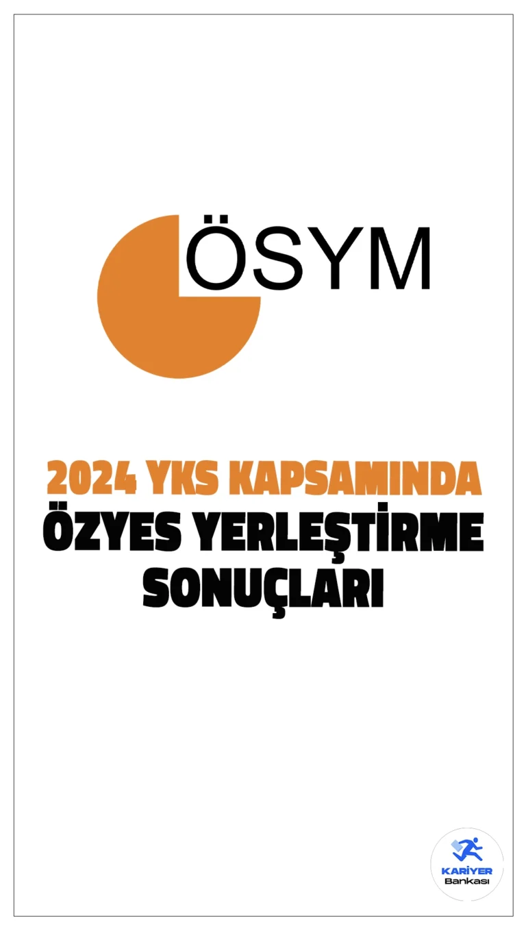 2024 YKS Kapsamında ÖZYES Yerleştirme Sonuçları Açıklandı.ÖSYM sayfasından yayımlanan duyuruda, 2024 Özel Yetenek Sınavı (ÖZYES) sonuçlarına göre yükseköğretim programlarına yerleştirme işlemlerinin tamamlandığı aktarıldı.