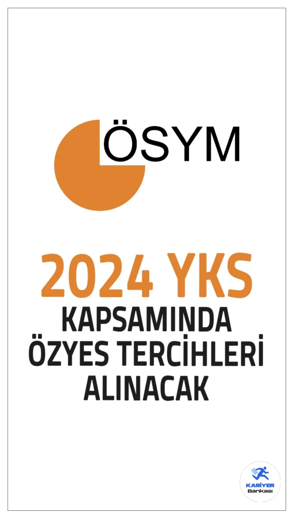 2024 YKS Kapsamında ÖZYES Tercihleri Alınacak.ÖSYM sayfasından yayımlanan duyuruda, 2024-YKS Kapsamında Spor Bilimleri İçin Özel Yetenek Sınavı (ÖZYES) için tercih işlemlerinin, 2-7 Ekim 2024 tarihleri arasında yapılacağı aktarıldı.