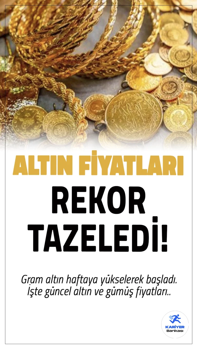 Altın Fiyatları Rekor Tazeledi! İşte 21 Ekim Güncel Altın ve Gümüş Fiyatları..Gram altın yeni haftaya yükselerek başladı.Serbest piyasalara bakıldığında gram altın 3.004,26 TL'den alıcı bulurken, çeyrek altın 5.086,08 TL’den işlem görüyor.Yarım altın 10.172,16 TL, tam altın ise 20.282,11 TL’den satılıyor.