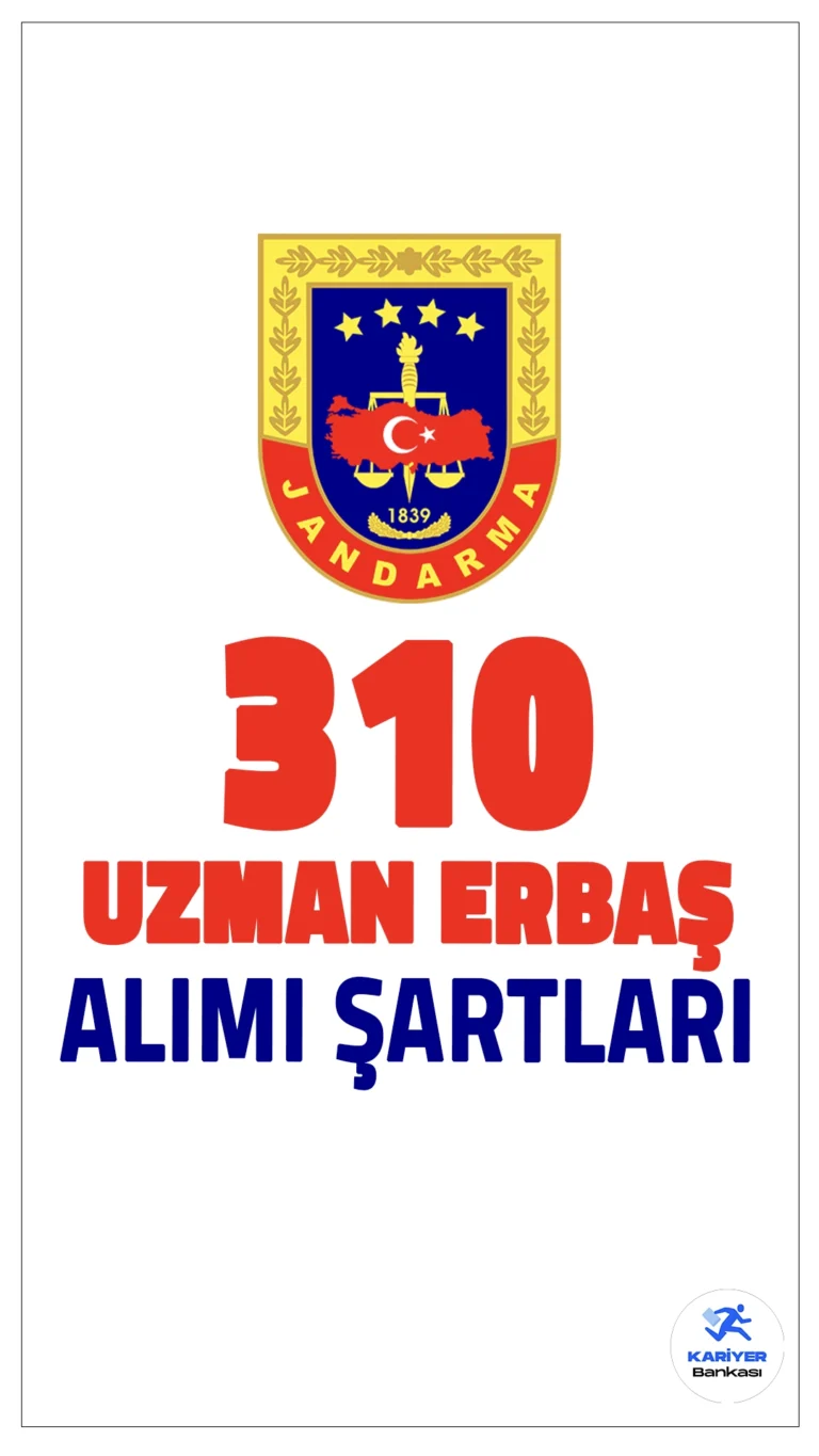 Jandarma 310 Uzman Erbaş Alımı Şartları.Jandarma Genel Komutanlığı, uzman erbaş alımı başvuruları sürüyor.Başvuru işlemleri 06 Kasım 2024 tarihine kadar sürecek. Adaylar başvurularını internet üzerinden online e olarak gerçekleştirebilecek.