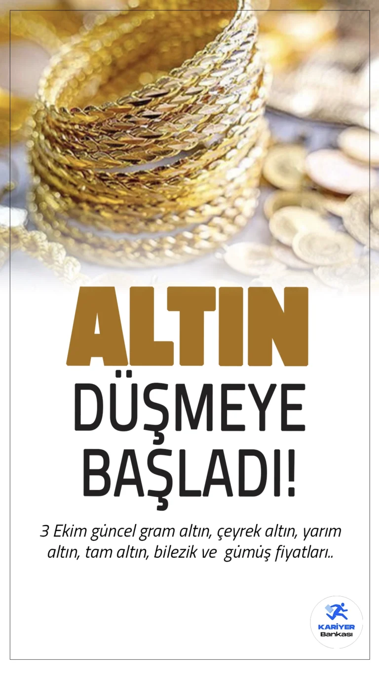 Gram Altın Düşmeye Başladı! İşte 3 Ekim Altın ve Gümüş Fiyatları….Gram altın hafta sonuna doğru düşmeye başladı.Serbest piyasalara bakıldığında gram altın 2.907,68 TL'den alıcı bulurken, çeyrek altın 5.028,51 TL’den işlem görüyor.Yarım altın 10.057,02 TL, tam altın ise 20.052,52 TL’den satılıyor.