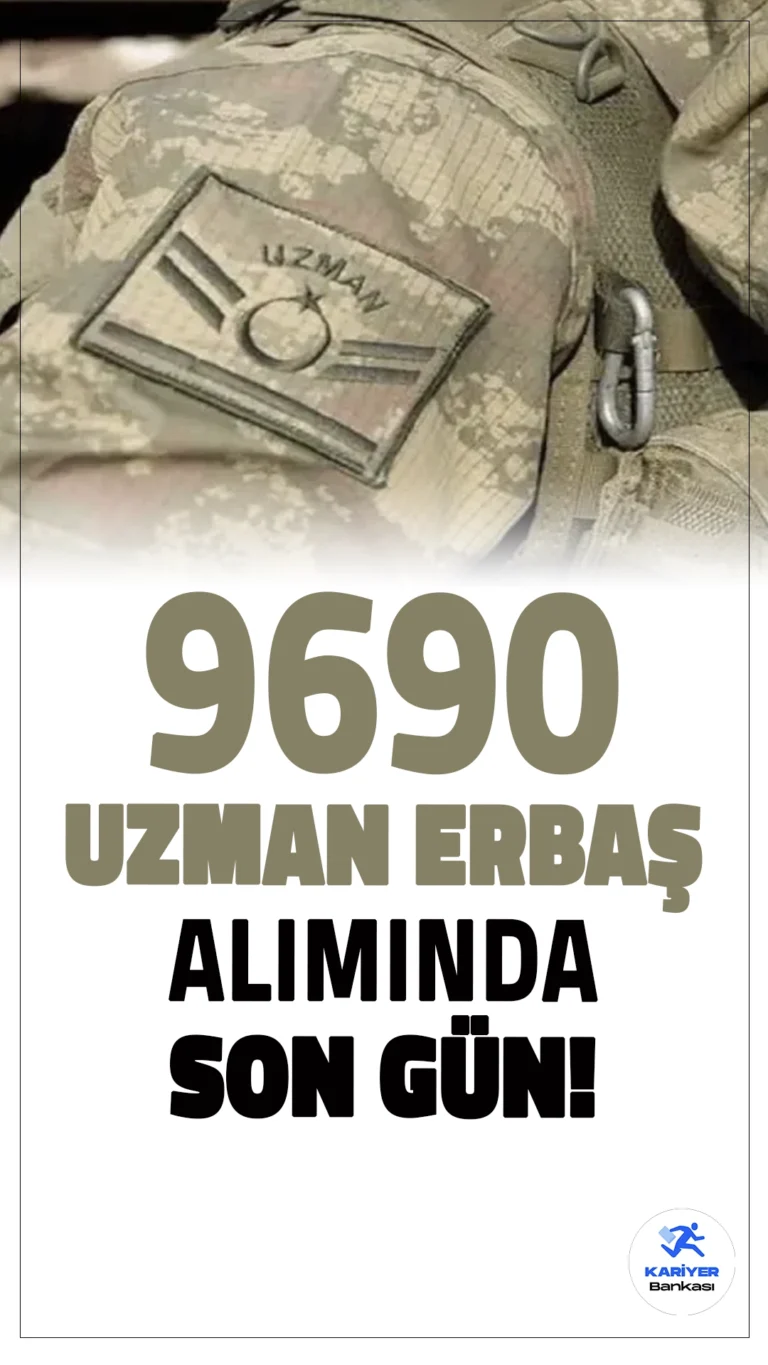 9690 Uzman Erbaş Alımı Başvurusu Sona Eriyor.Jandarma Genel Komutanlığı 9690 sözleşmeli uzman erbaş alımı başvuruları bugün(21 Ekim) sona eriyor.İlgili alım duyurusuna göre, Jandarma branşı başta olmak üzere farklı alt branşlardan da uzman erbaş alımı yapılacak.
