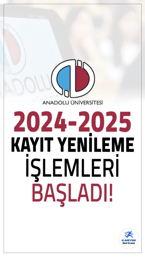 AÖF Kayıt Yenileme İşlemleri Başladı.Anadolu Üniversitesi 2024-2025 Güz Dönemi için kayıt yenileme işlemleri başladı. AÖF kayıt yenileme işlemleri 18 Ekime' kadar sürecek.Ders seçimi yapılmadan kayıt yenileme mümkün olmayacak.AOF kayıt yenileme nasıl yapılır? İşte tüm detaylar...