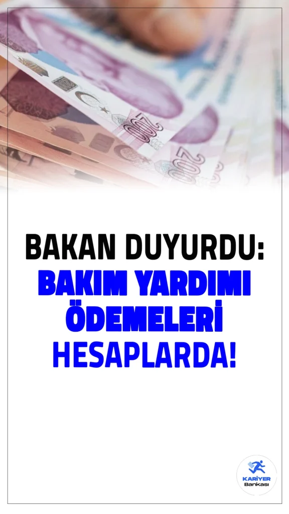 Bakan Göktaş Duyurdu: Evde Bakım Yardımı Ödemeleri Hesaplara Geçti!Aile ve Sosyal Hizmetler Bakanı Mahinur Özdemir Göktaş, Evde Bakım Yardımı ödemelerinin hesaplara geçtiğini açıkladı. Bu ay 544 bin vatandaşa toplam 4,9 milyar TL ödeme yapıldı.