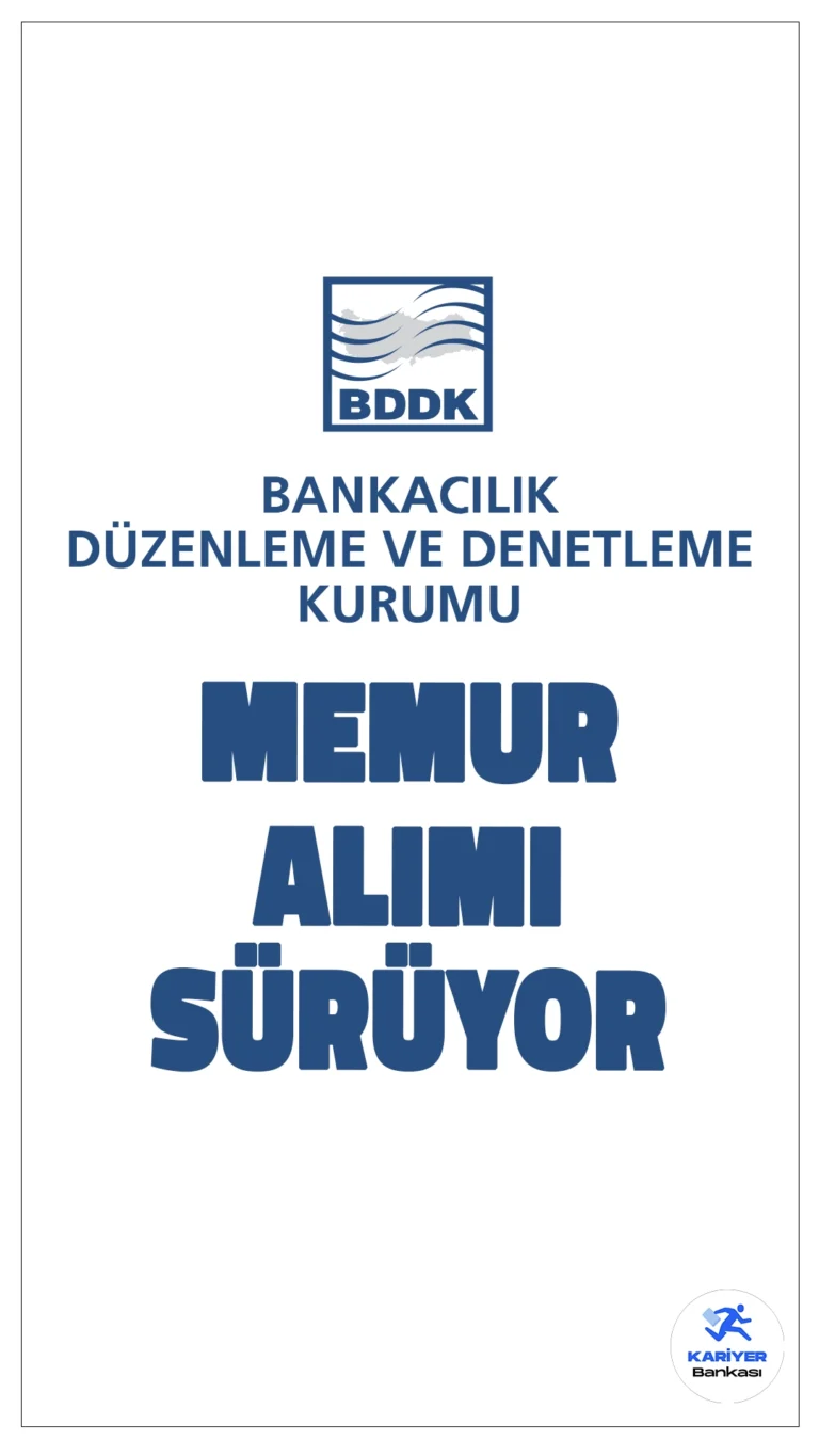 BDDK 45 Memur Alımı Başvuruları Sürüyor.Bankacılık Düzenleme Denetleme Kurumu (BDDK) memur alımı için başvuru işlemleri devam ediyor. İlgili alım duyurusuna göre, BDDK'ya Grafiker, Sekreter, Tekniker, Teknisyen, Şoför, Memur ve Mühendis pozisyonları için memur alımı yapılacak.Başvuru işlemleri 20 Ekim'de sona erecek.Başvuru yapacak adayların genel ve özel şartları taşıması gerekmektedir.