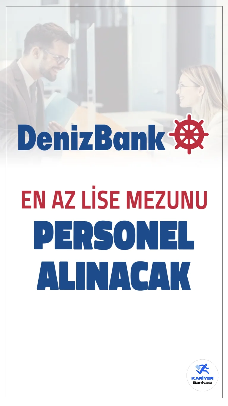 Denizbank En Az Lise Mezunu Personel Alımı Yapacak.Denizbank, yayınladığı duyuru ile en az lise mezunu adaylar arasından personel alımı yapacağını açıkladı. Toplamda 40’tan fazla pozisyon için eleman alımı yapılacağı belirtilirken, başvuruların internet üzerinden alınacağı kaydedildi. Müşteri memnuniyetine verdiği önemle dikkat çeken Denizbank, yeni personellerle hizmet kalitesini artırmayı ve genç işsizlere iş imkanı sunmayı hedefliyor.