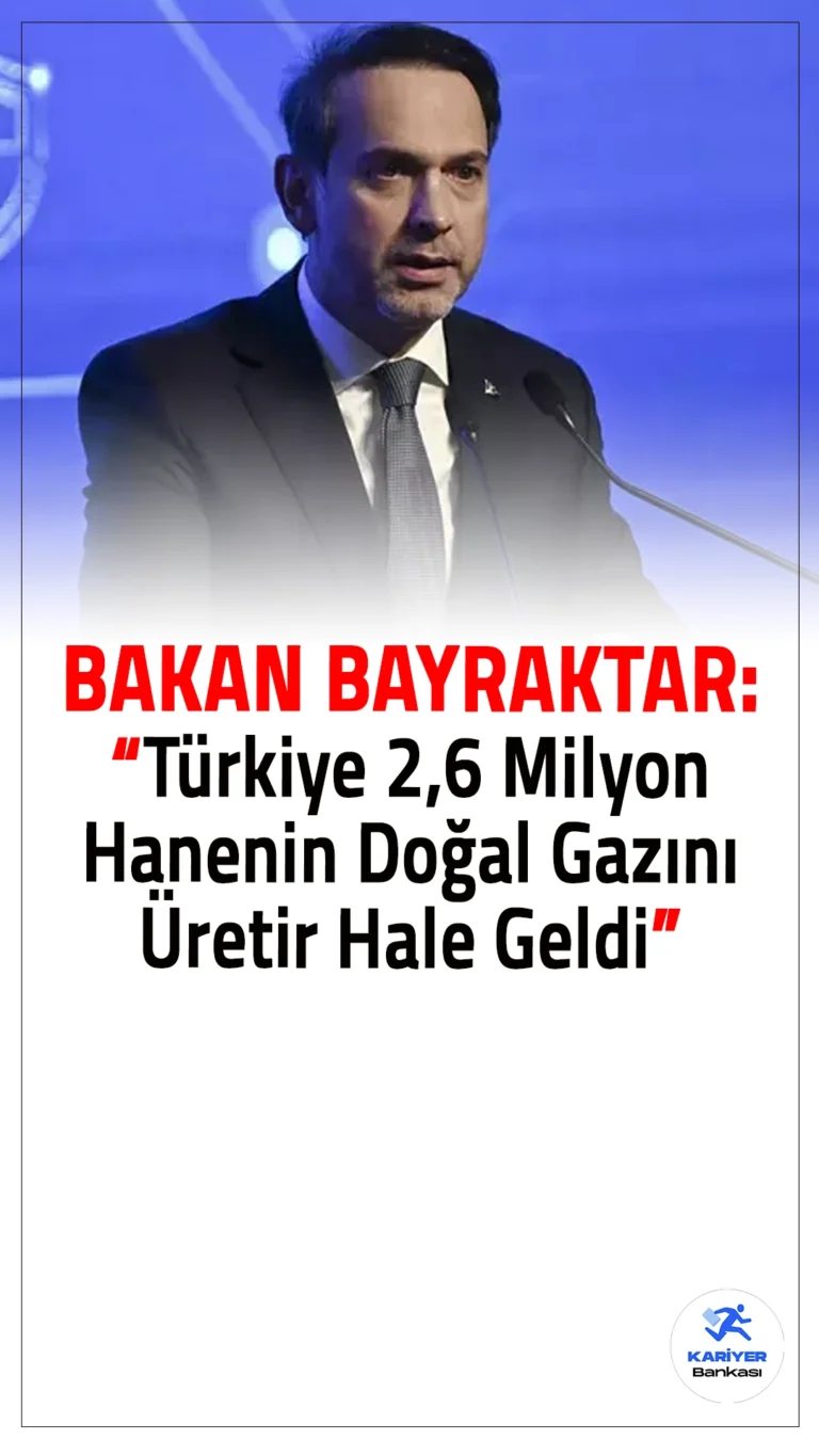 Türkiye 2,6 Milyon Hanenin Doğal Gazını Üretir Hale Geldi.Enerji ve Tabii Kaynaklar Bakanı Alparslan Bayraktar, Türkiye'nin gazlaştırma kapasitesinin 5 kat arttığını vurgulayarak, şu an 2 milyon 600 bin hanenin doğal gazını ülke içinde ürettiğini açıkladı.