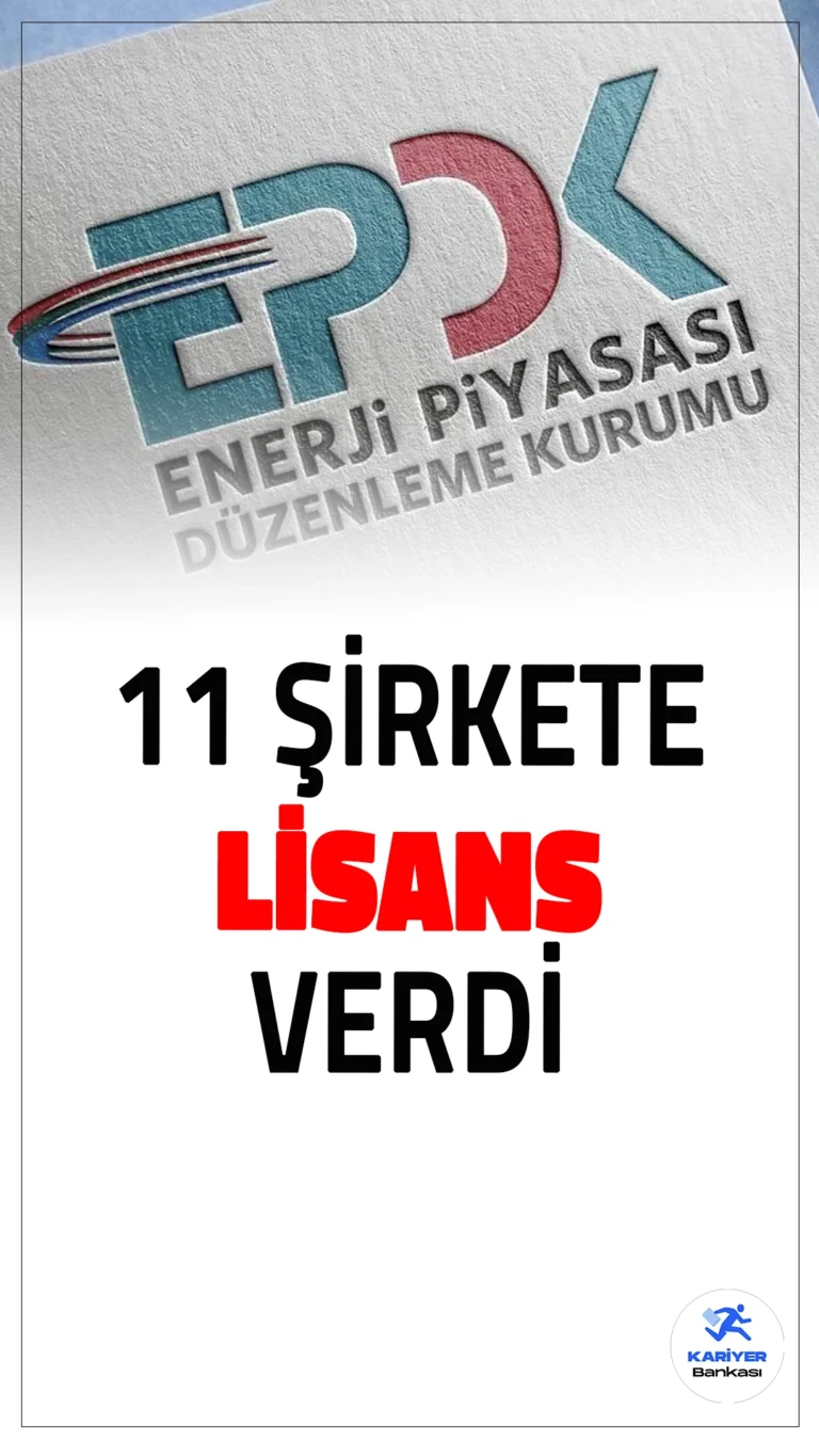 EPDK 11 Şirkete Lisans Verdi: Yeni Enerji Lisansları Resmi Gazete'de Yayımlandı.Enerji Piyasası Düzenleme Kurumu (EPDK), toplamda 11 şirkete farklı alanlarda enerji lisansı verdi. Bu lisanslar arasında elektrik üretimi, tedarik ve elektrikli şarj ağı işletmeciliği bulunuyor.