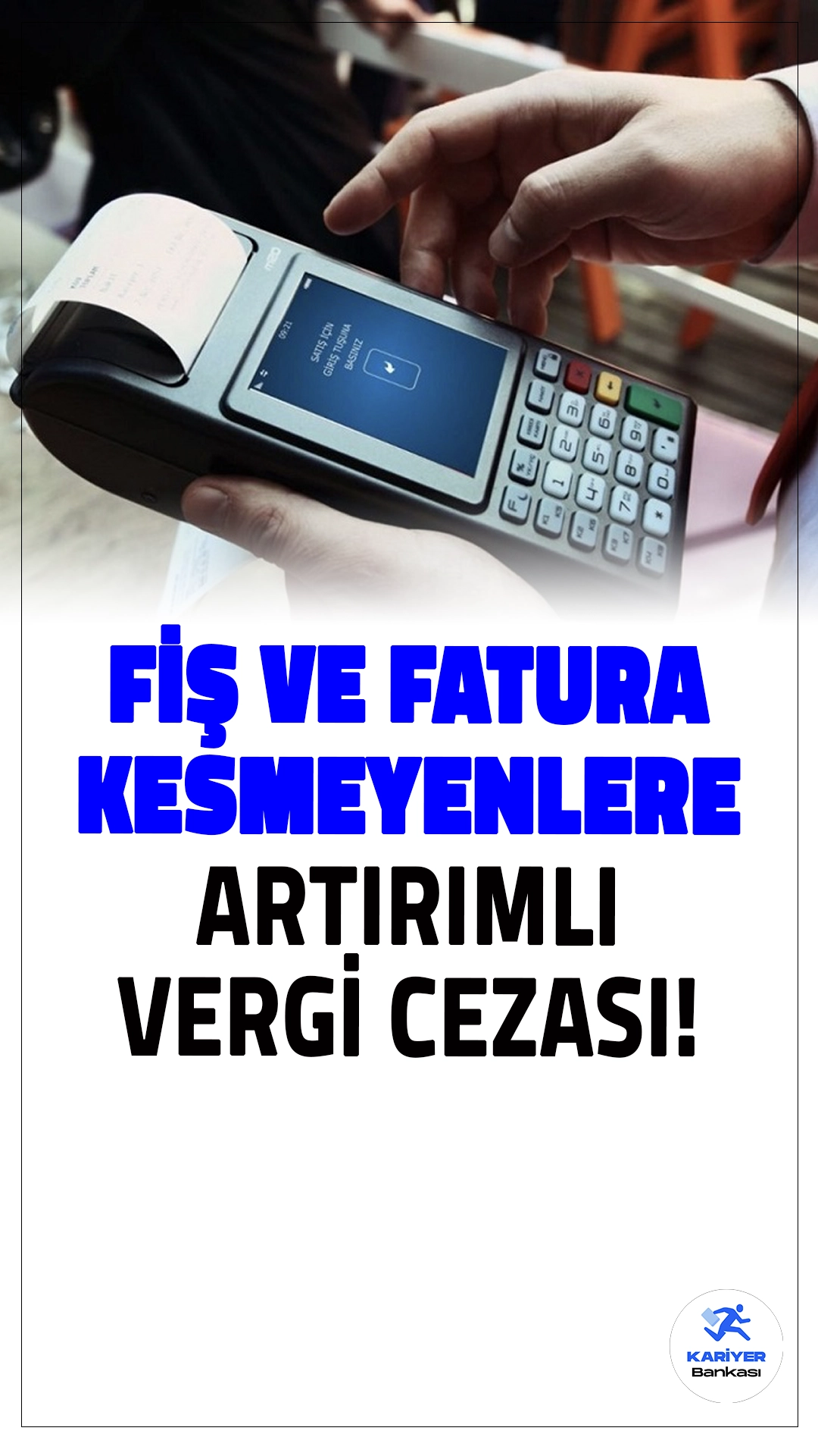 Fiş veya Fatura Kesmeyenlere ve Almayanlara Artırımlı Vergi Cezaları Uygulanacak.Fiş veya fatura kesmeyenlere ve almayanlara uygulanacak cezalar belli oldu. Belgelerin düzenlenmemesi durumunda alıcı, bu durumu 5 iş günü içinde vergi dairesine bildirirse herhangi bir cezai yaptırımdan muaf tutulacak.