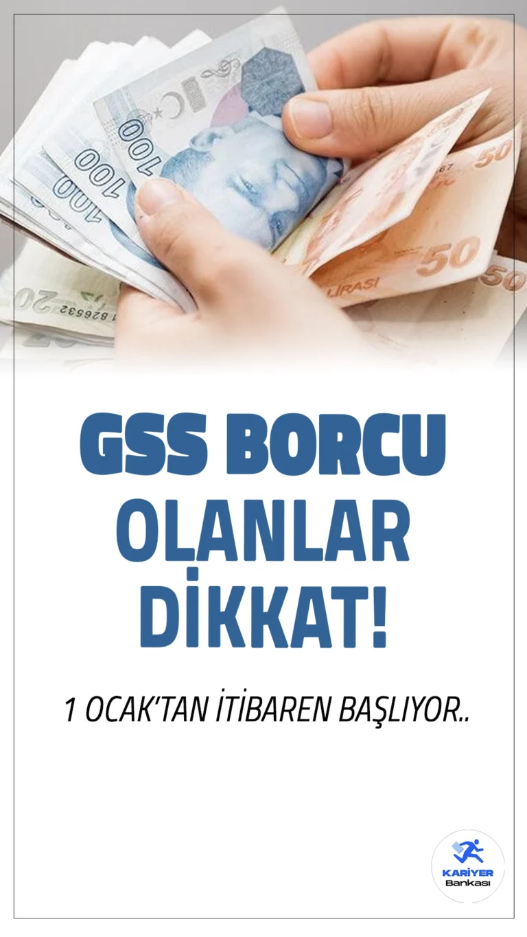 GSS Borcu Olanlara Sağlık Hizmeti 1 Ocak’tan İtibaren Yok!Genel Sağlık Sigortası borcu olanlar, yeni düzenleme yapılmadığı takdirde, 1 Ocak'tan itibaren sağlık hizmetlerinden yararlanamayacak. GSS borçlarıyla ilgili süre daralırken, milyonlarca kişiyi etkileyecek bu gelişme dikkat çekiyor.