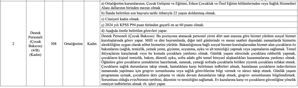 ashb 737 çocuk bakıcısı alımı