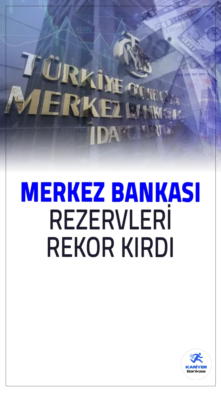 Merkez Bankası Rezervleri Rekor Seviyeye Ulaştı.Türkiye Cumhuriyet Merkez Bankası (TCMB) rezervleri, 27 Eylül haftasında 998 milyon dolar artarak 157 milyar 390 milyon dolara yükseldi ve tüm zamanların en yüksek seviyesini gördü.