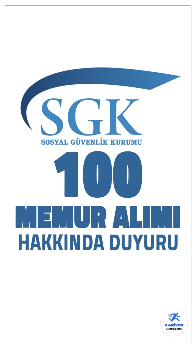 SGK 100 Memur Alımı Hakkında Duyuru Yayımlandı. Sosyal Güvenlik Kurumu sayfasından yayımlanan duyuruda, 100 denetmen yardımcısı alımı kapsamında, yedek sırada başarılı olan adayların atamalarına ilişkin iş ve işlemlerin aşağıdaki şekilde yürütüleceği aktarıldı.