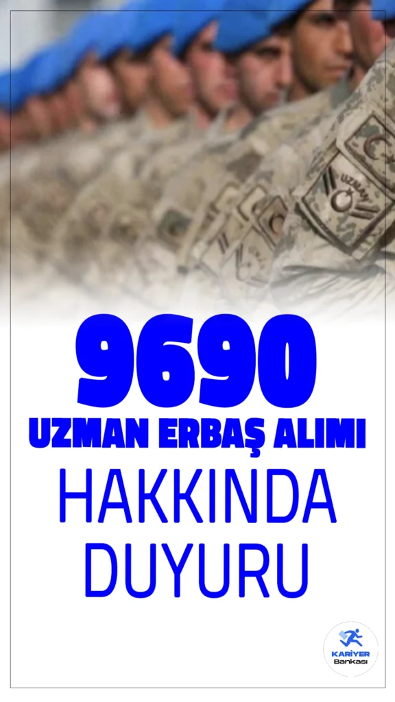 Jandarma 9690 Uzman Erbaş Alımı Sonuçları Açıklandı.Jandarma Genel Komutanlığı'nın yaptığı açıklamayla, 2025 yılı için sözleşmeli olarak alınacak 9 bin 690 uzman erbaş alımına ilişkin başvuru sonuçları duyuruldu.