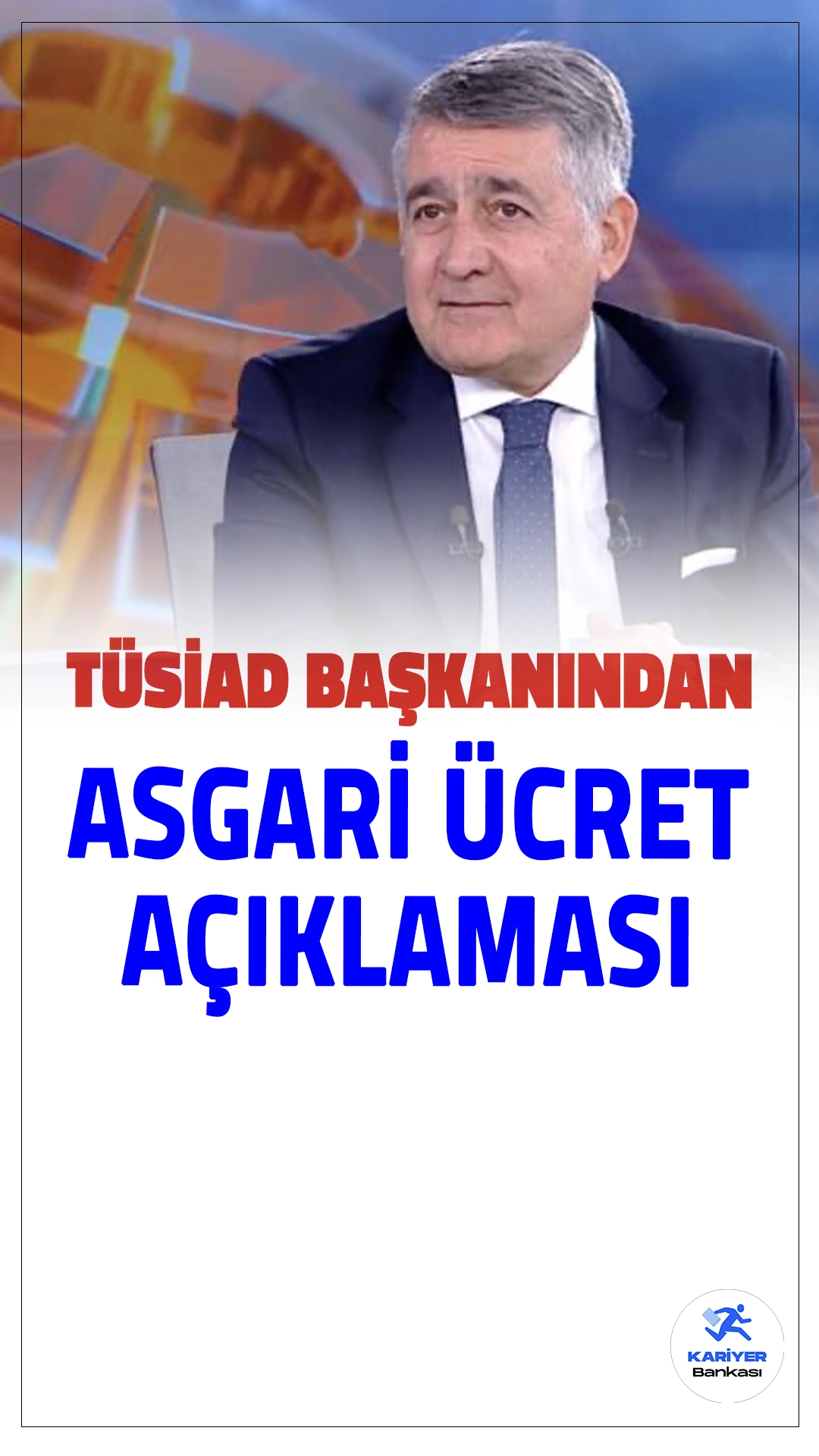 TÜSİAD Başkanından Asgari Ücret Açıklaması.TÜSİAD Başkanı Orhan Turan, asgari ücretin belirlenmesinde denge bulunması gerektiğini belirtti. Beklenen ve gerçekleşen enflasyon oranlarına göre yapılan düzenlemelerin ekonomik programları etkilediğini vurguladı.