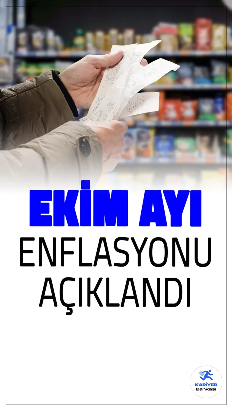 Son Dakika: Ekim Ayı Enflasyonu Açıklandı.Türkiye İstatistik Kurumu (TÜİK) sayfasından yayımlanan verilerde, Tüketici fiyat endeksi (TÜFE) yıllık %48,58, aylık %2,88 arttığı aktarıldı.