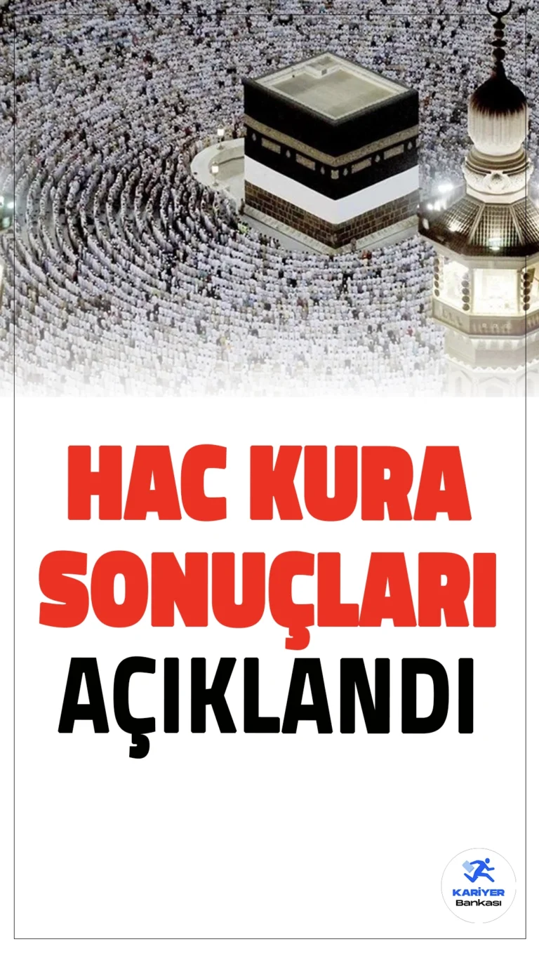 2025 Hac Kura Sonuçları e-Devlet Üzerinden Açıklandı.Diyanet İşleri Başkanlığı tarafından yapılan 2025 hac kura çekimi sonuçları açıklandı. Hacı adayları, sonuçlarını e-Devlet üzerinden kolaylıkla öğrenebilir. Bu yıl, kaydını yenileyen ve ön kayıt yaptıran 1 milyon 849 bin 584 aday arasından 84 bin 942 kişi kura ile hacı adayı olmaya hak kazandı.