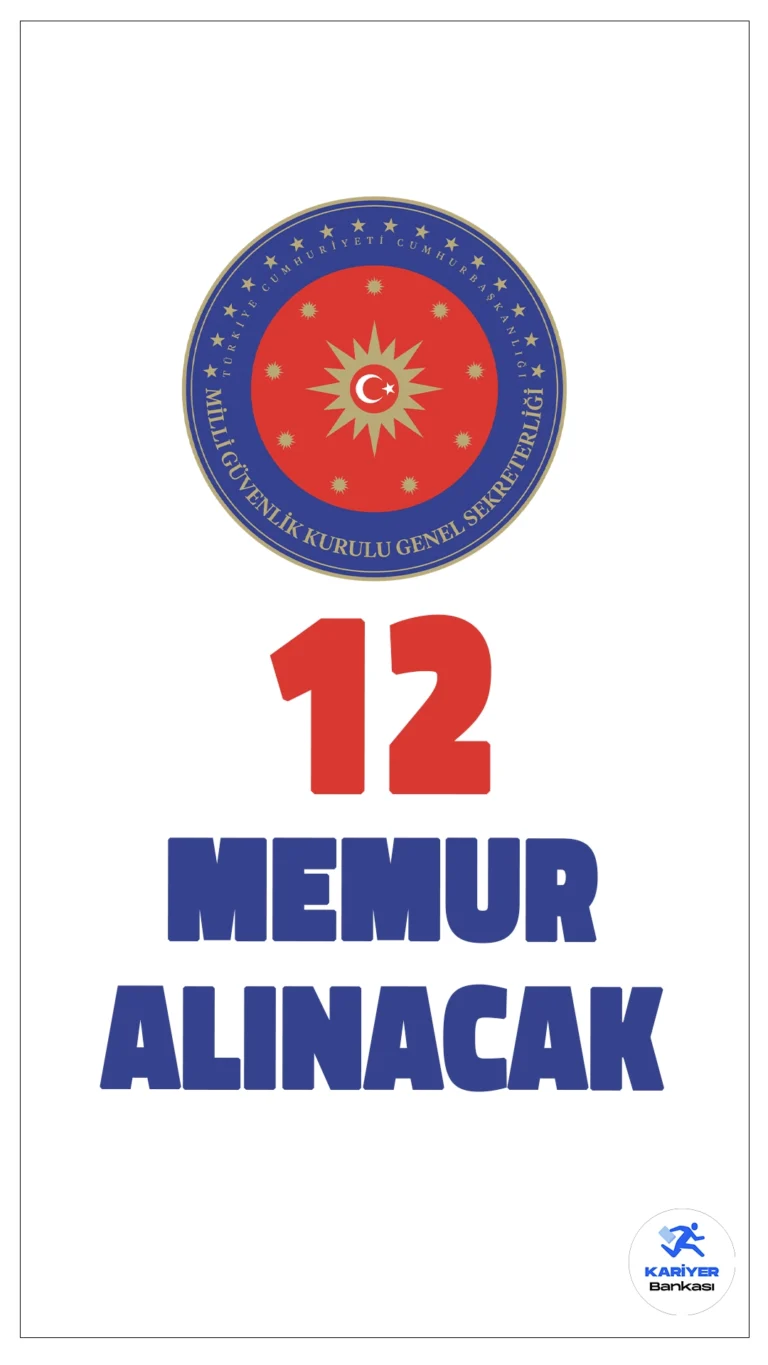 Milli Güvenlik Kurulu (MGK) 12 Memur Alımı Yapacak.Milli Güvenlik Kurulu (MGK) Genel Sekreterliği, 6. derecede yer alan 12 uzman yardımcısı kadrosu için giriş (sözlü) sınavı ile alım yapacağını duyurdu. Bu alımlar, Genel İdare Hizmetleri Sınıfı kadrolarında görev almak üzere yapılacak olup, uzmanlık yönetmeliği kapsamında gerçekleşecektir. İlgili kadro için gerekli şartları taşıyan adaylar, belirli kriterlere göre değerlendirilecek ve KPSS puan sıralaması esas alınarak sınava çağrılacaktır.