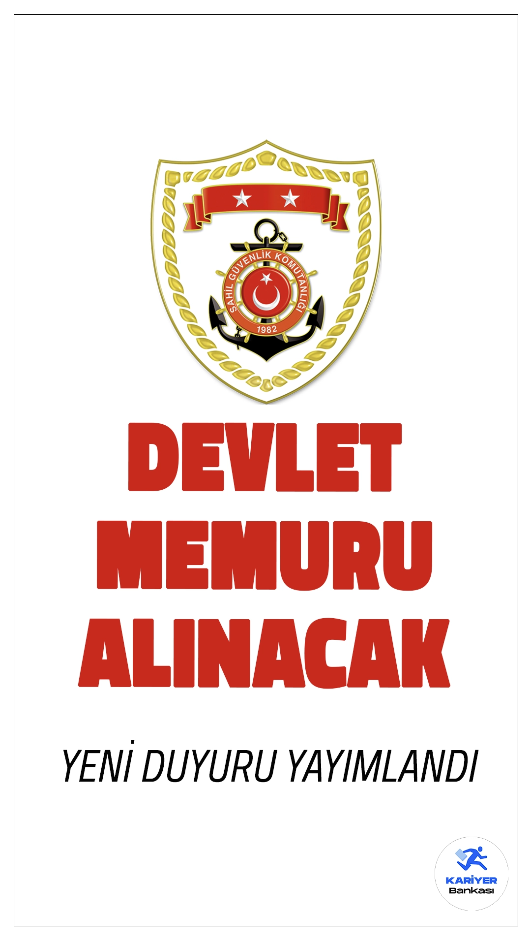 İçişleri Bakanlığı Sahil Güvenlik Devlet Memuru Alımı Duyurusu Yayımlandı.İçişleri Bakanlığı Sahil Güvenlik Komutanlığı, devlet memuru alımı için başvuru sürecini başlattı. Başvurular, 11-20 Kasım 2024 tarihleri arasında e-Devlet üzerinden yapılabilecek. Başvuru yapacak adaylarında bilirtilen başvuru şartları sağlaması gerekmektedir.