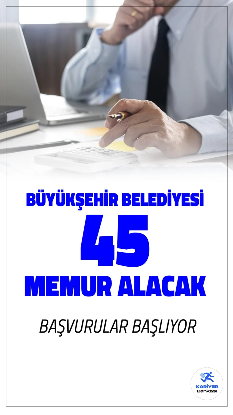 Eskişehir Büyükşehir Belediyesi 45 İtfaiye Eri Alımı Başvuruları Başlıyor!Eskişehir Büyükşehir Belediyesi, 657 sayılı Devlet Memurları Kanunu kapsamında istihdam edilmek üzere 45 memur alımı yapacak. Başvurular 9 Aralık 2024 tarihinde başlıyor. Başvuru işlemleri şahsen yapılacak olup, adayların belirtilen şartları taşımaları gerekmektedir.