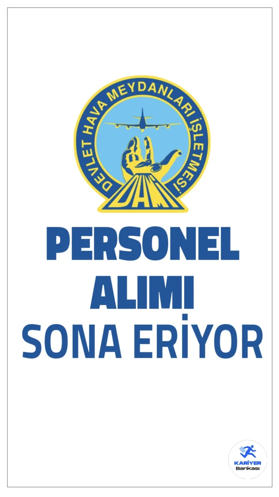 DHMİ 57 Personel Alımı Sona Eriyor!Devlet Hava Meydanları İşletmesi Genel Müdürlüğü (DHMİ) tarafından açılan asistan hava trafik kontrolörü ve stajyer hava trafik kontrolörü alımı başvuruları 23 Aralık 2024 tarihinde sona erecek. Adayların bu tarihe kadar başvurularını e-Devlet üzerinden tamamlaması gerekiyor. Şahsen ya da posta yoluyla yapılan başvurular kabul edilmeyecek.