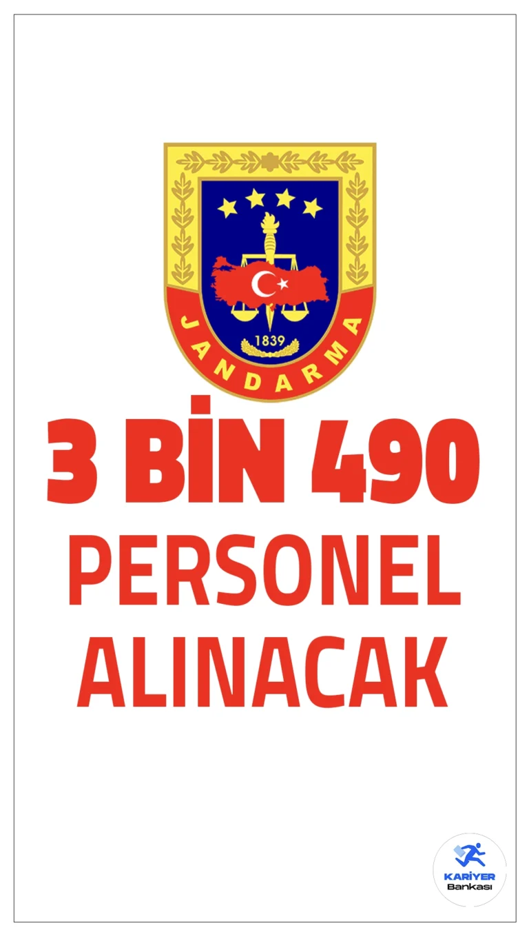 Jandarma 3 Bin 490 Personel Alımı Yapacak.Jandarma Genel Komutanlığı, 2025 yılı için muvazzaf ve sözleşmeli subay ile astsubay alımı yapacak. Başvuru yapacak adayların genel ve özel şartları sağlamasın gerekmektedir. İşte detaylar: