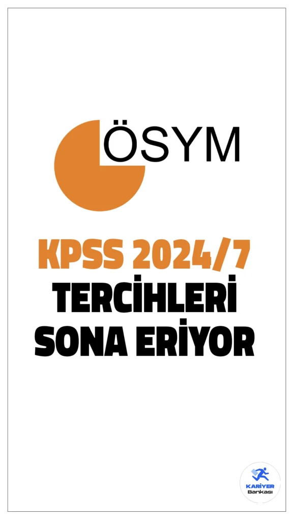 KPSS-2024/7 Tercihleri Sona Eriyor.ÖSYM sayfasından yayımlanan duyuruya göre, Kentsel Dönüşüm Başkanlığının sözleşmeli personel pozisyonlarına, 657 sayılı Devlet Memurları Kanunu’nun 4/B maddesi kapsamında istihdam edilmek üzere ÖSYM tarafından yerleştirme yapılacak.