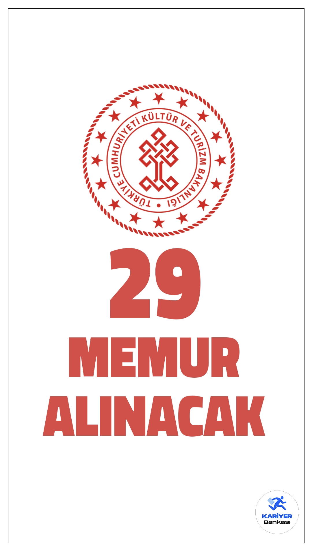 Kültür ve Turizm Bakanlığı 29 Memur Alımı Yapacak. Kamu ilan sayfasında yayımlanan duyuruya göre, Kültür ve Turizm Bakanlığına uzman yardımcısı alımı yapılacak.. Başvuru yapacak adayların genel ve özel şartları sağlaması gerekmektedir. İşte şartlar ve başvuru bilgileri..