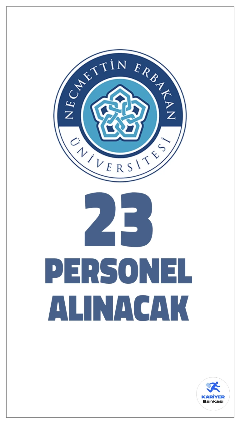 Necmettin Erbakan Üniversitesi 23 Personel Alımı Yapacak.Necmettin Erbakan Üniversitesi, 4/B statüsünde çalışacak personel alımı yapacağını açıkladı. Başvurular 27 Kasım 2024 tarihinde başlamış olup, 11 Aralık 2024 saat 17.00’ye kadar sürecektir. Alımlar, 657 Sayılı Devlet Memurları Kanunu’nun 4/B maddesi ve KPSS (B) grubu puan sıralamasına göre yapılacaktır.