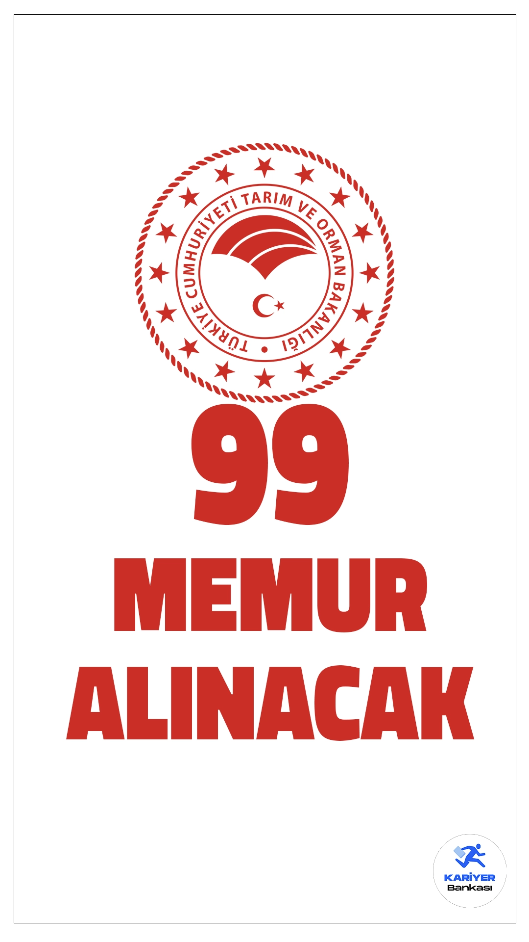 Tarım Bakanlığı 99 Memur Alımı Duyurusu Yayımlandı.Tarım ve Orman Bakanlığı, çeşitli branşlarda toplam 99 Tarım ve Orman Uzman Yardımcısı alacak. Başvuru detayları ve sınav tarihleri belli oldu!