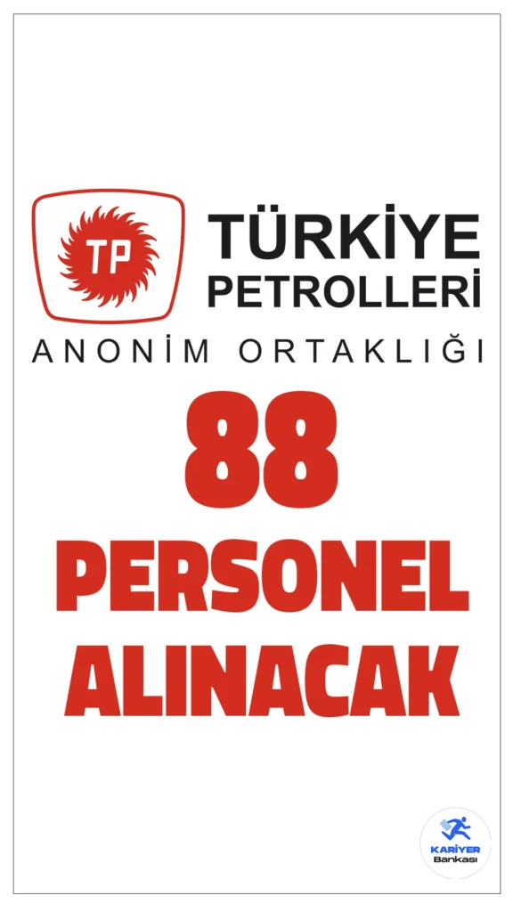 Türkiye Petrolleri Anonim Ortaklığı (TPAO) 88 Personel Alımı Yapacak!Türkiye Petrolleri Anonim Ortaklığı (TPAO), enerji alanında büyümesini sürdürmek için toplamda 88 personel alımı gerçekleştirecek. Alımlar ön lisans ve lisans mezunları için ayrı kategorilerde yapılacak. Detaylar ve başvuru şartları belli oldu!