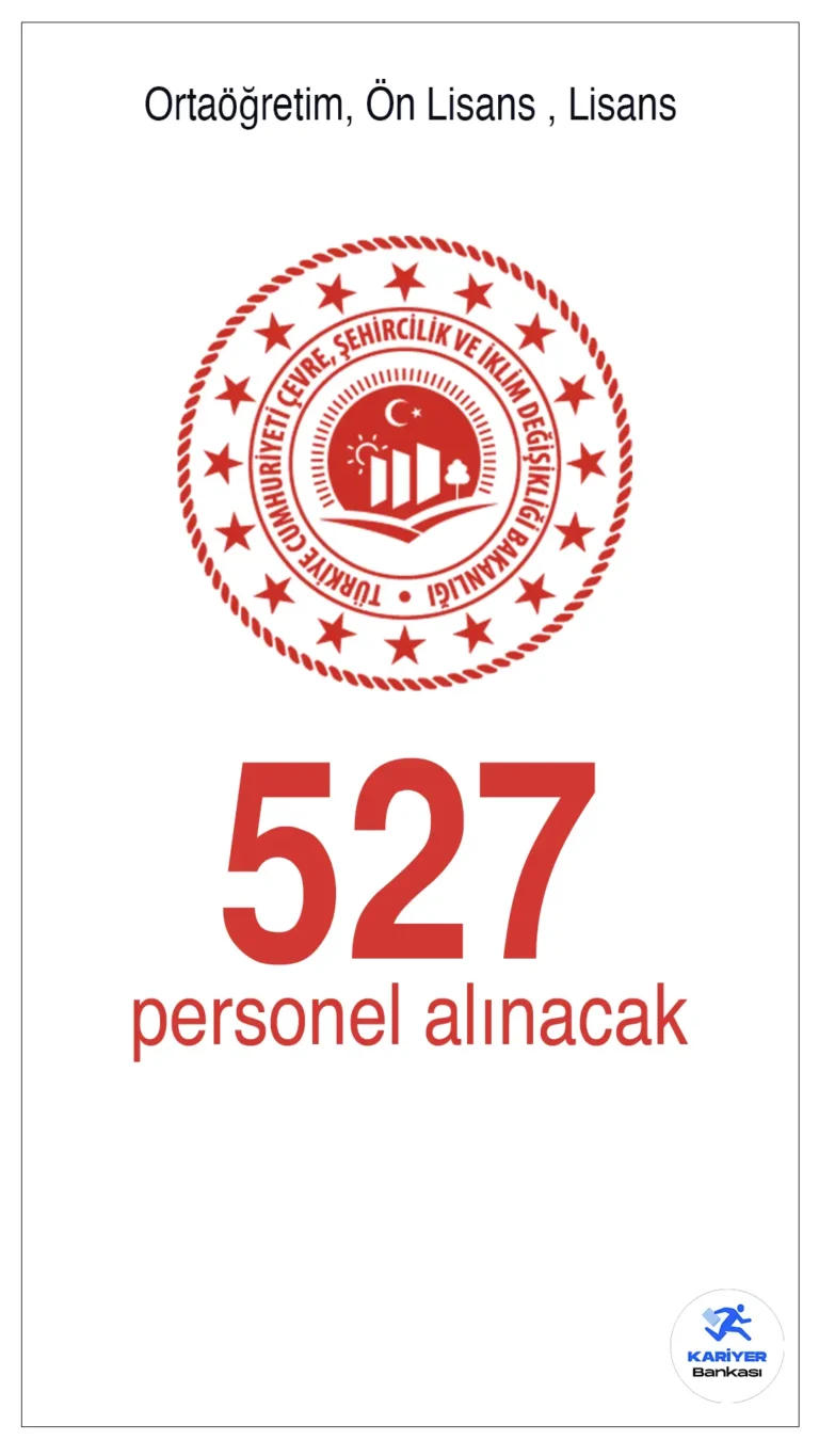 Çevre, Şehircilik ve İklim Değişikliği Bakanlığı 527 Personel Alımı Tercih Tarihleri