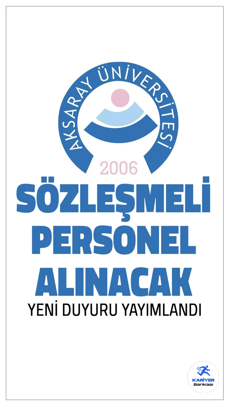 Aksaray Üniversitesi 13 Personel Alımı Duyurusu Yayımlandı.Aksaray Üniversitesi, 13 adet 4/B sözleşmeli personel alımı gerçekleştirecek.Başvurular, 20 Ocak 2025 tarihi itibariyle başlayıp 3 Şubat 2025 saat 17.00'ye kadar devam edecek. Adaylar başvurularını e-Devlet üzerinden "Aksaray Üniversitesi - Kariyer Kapısı Kamu İşe Alım" platformu aracılığıyla gerçekleştirecekler. Şahsen veya posta ile yapılan başvurular kabul edilmeyecektir.
